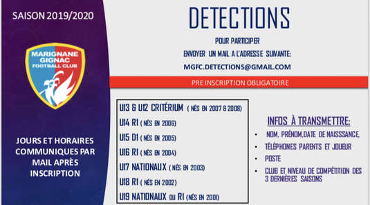 Détections Jeunes 2019/2020